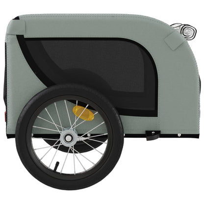 Rimorchio da Bici per Animali Grigio e Nero Oxford e Ferro - homemem39