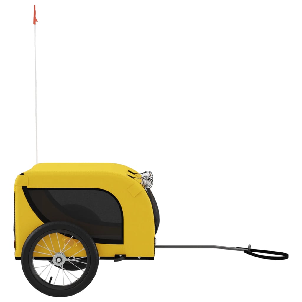 Rimorchio da Bici per Animali Giallo e Nero Oxford e Ferro - homemem39