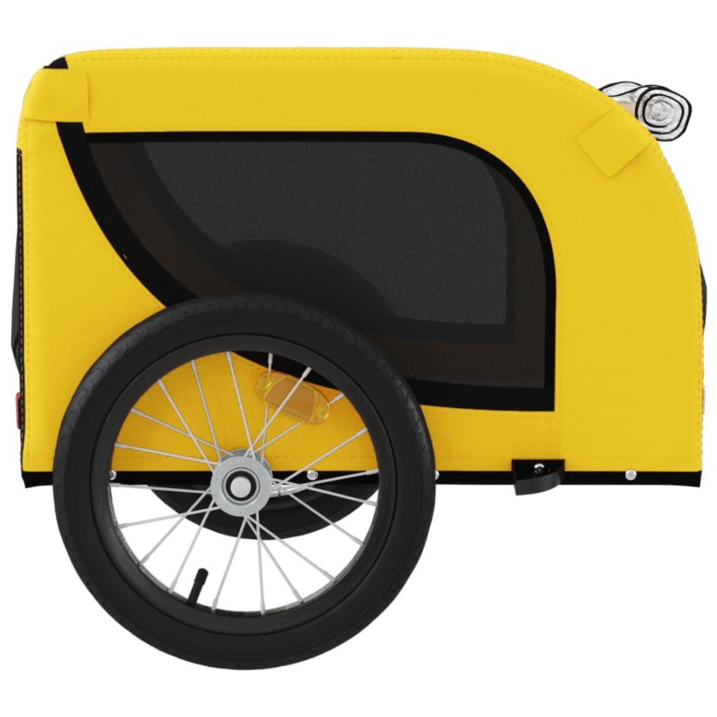 Rimorchio da Bici per Animali Giallo e Nero Oxford e Ferro - homemem39