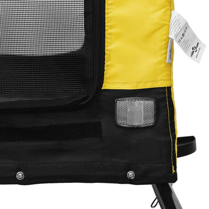 Rimorchio da Bici per Animali Giallo e Nero Oxford e Ferro - homemem39