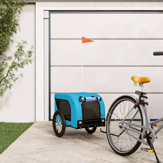 Rimorchio da Bici per Animali Blu e Nero Oxford e Ferro - homemem39