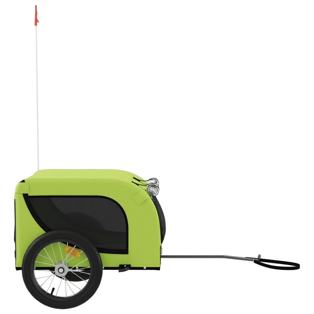 Rimorchio da Bici per Animali Verde e Nero Oxford e Ferro - homemem39