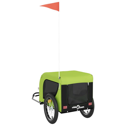 Rimorchio da Bici per Animali Verde e Nero Oxford e Ferro - homemem39