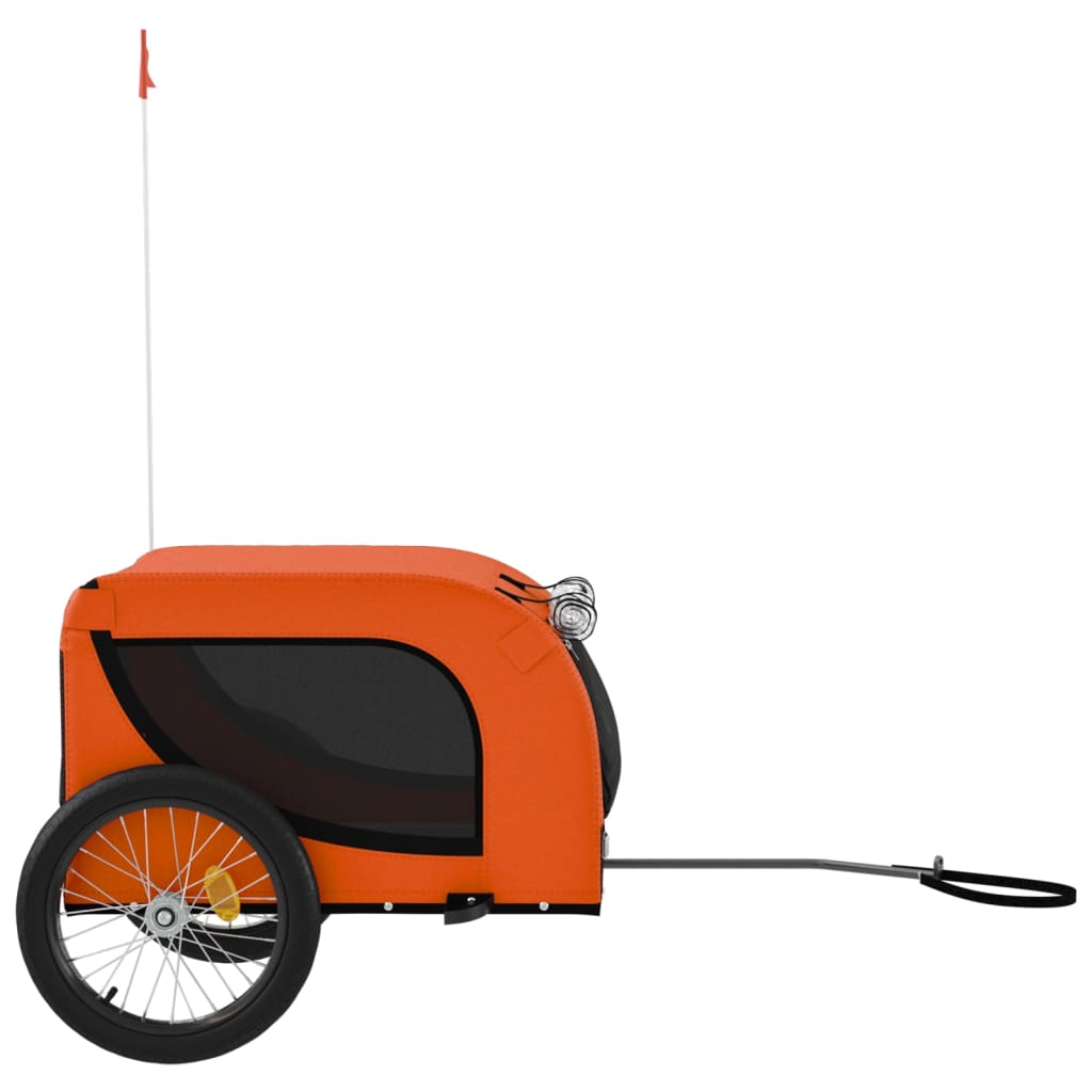 Rimorchio da Bici per Animali Arancione e Nero Oxford e Ferro - homemem39