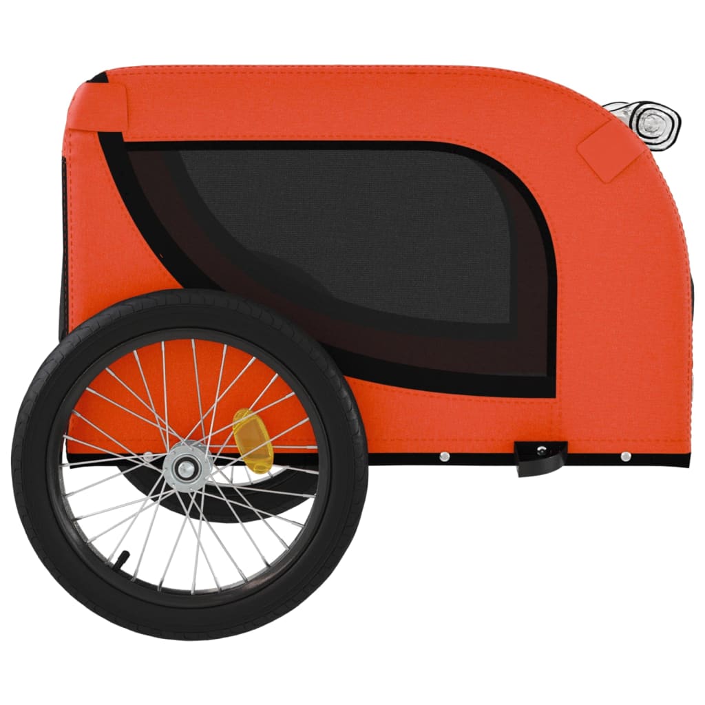 Rimorchio da Bici per Animali Arancione e Nero Oxford e Ferro - homemem39