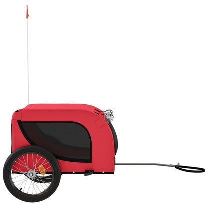 Rimorchio da Bici per Animali Rosso e Nero Oxford e Ferro - homemem39