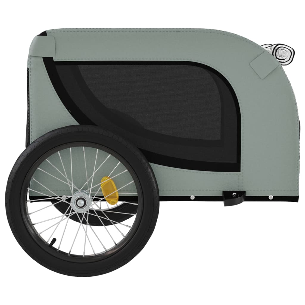 Rimorchio da Bici per Animali Grigio e Nero Oxford e Ferro - homemem39