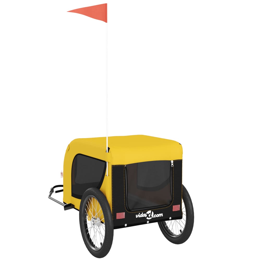 Rimorchio da Bici per Animali Giallo e Nero Oxford e Ferro - homemem39
