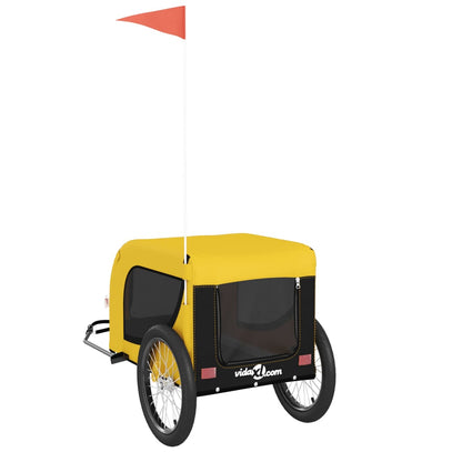 Rimorchio da Bici per Animali Giallo e Nero Oxford e Ferro - homemem39