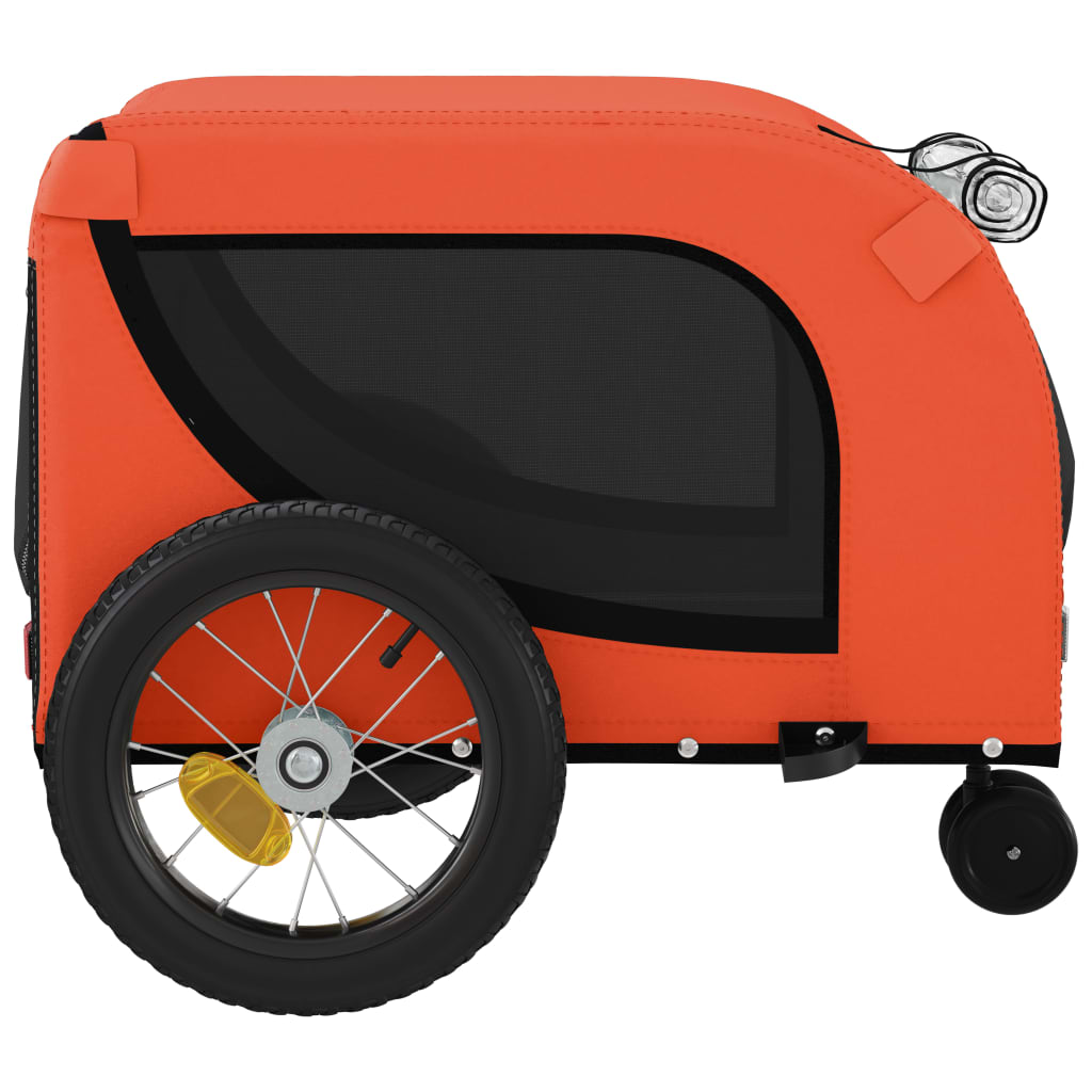 Rimorchio da Bici per Animali Arancione e Nero Oxford e Ferro | homemem39
