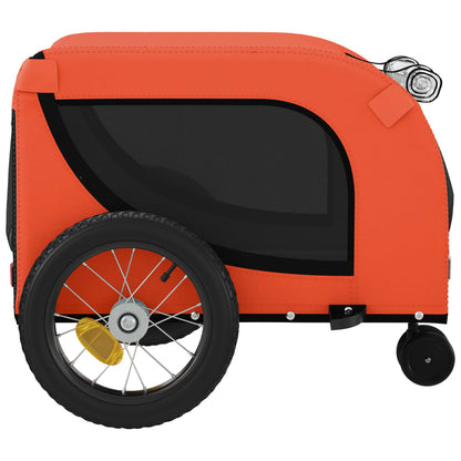 Rimorchio da Bici per Animali Arancione e Nero Oxford e Ferro - homemem39