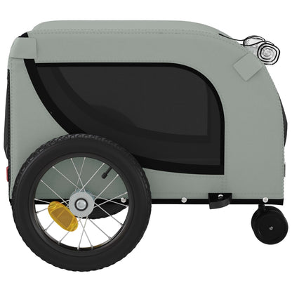 Rimorchio da Bici per Animali Grigio e Nero Oxford e Ferro - homemem39
