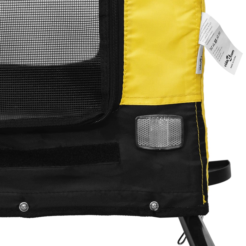 Rimorchio da Bici per Animali Giallo e Nero Oxford e Ferro - homemem39