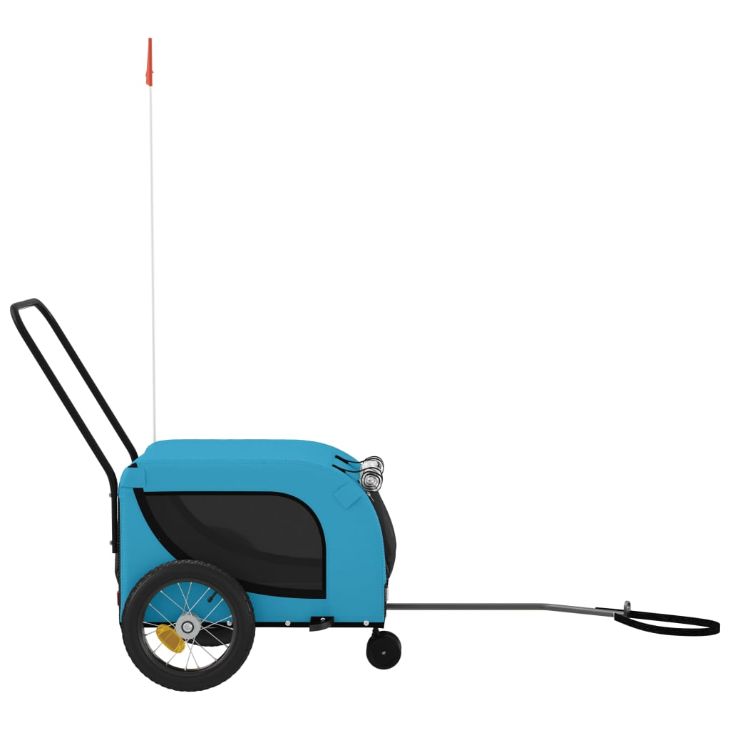 Rimorchio da Bici per Animali Blu e Nero Oxford e Ferro - homemem39