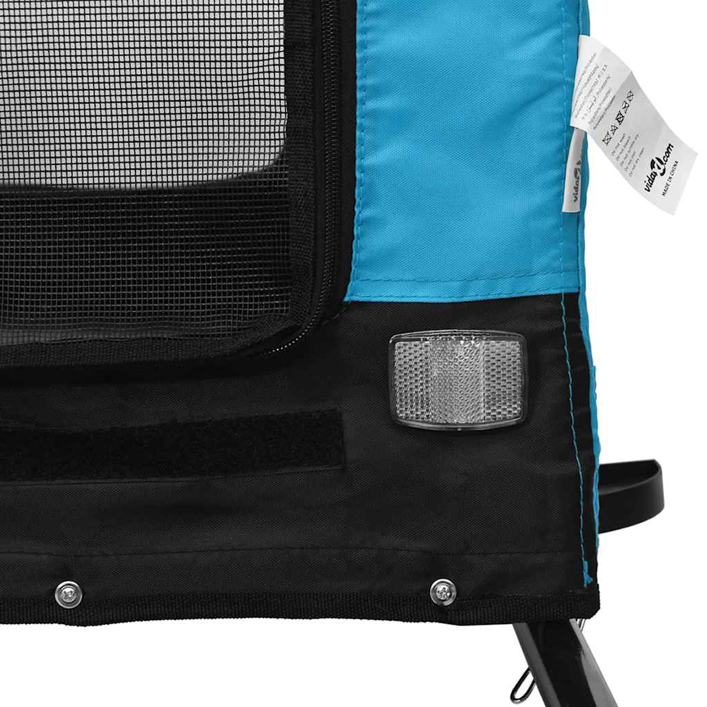Rimorchio da Bici per Animali Blu e Nero Oxford e Ferro | homemem39