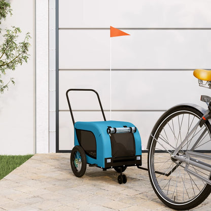 Rimorchio da Bici per Animali Blu e Nero Oxford e Ferro - homemem39