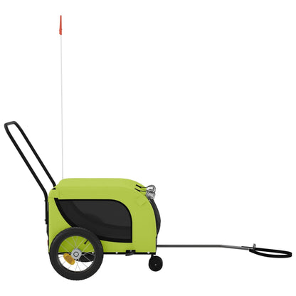Rimorchio da Bici per Animali Verde e Nero Oxford e Ferro - homemem39