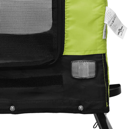 Rimorchio da Bici per Animali Verde e Nero Oxford e Ferro - homemem39