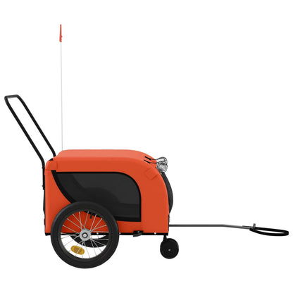 Rimorchio da Bici per Animali Arancione e Nero Oxford e Ferro - homemem39