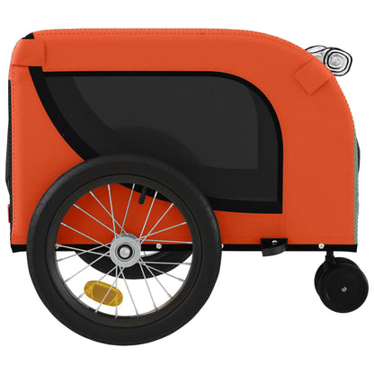 Rimorchio da Bici per Animali Arancione e Nero Oxford e Ferro - homemem39