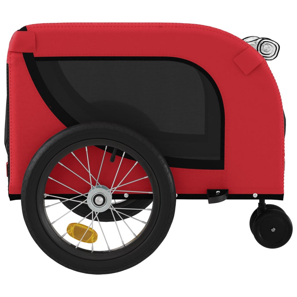 Rimorchio da Bici per Animali Rosso e Nero Oxford e Ferro - homemem39