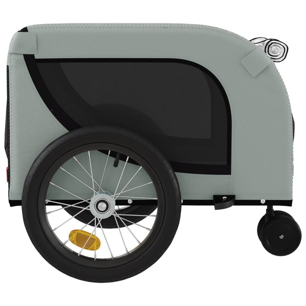 Rimorchio da Bici per Animali Grigio e Nero Oxford e Ferro - homemem39