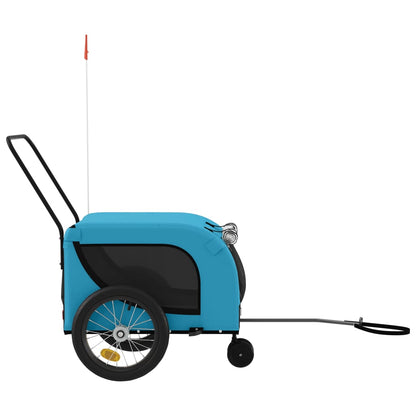 Rimorchio da Bici per Animali Blu e Nero Oxford e Ferro - homemem39