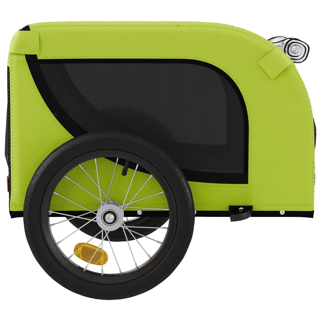 Rimorchio da Bici per Animali Verde e Nero Oxford e Ferro - homemem39