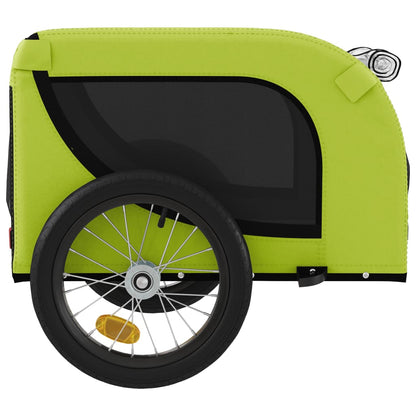 Rimorchio da Bici per Animali Verde e Nero Oxford e Ferro - homemem39