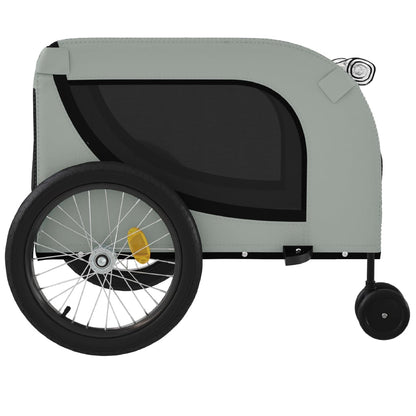 Rimorchio da Bici per Animali Grigio e Nero Oxford e Ferro - homemem39