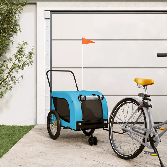 Rimorchio da Bici per Animali Blu e Nero Oxford e Ferro - homemem39
