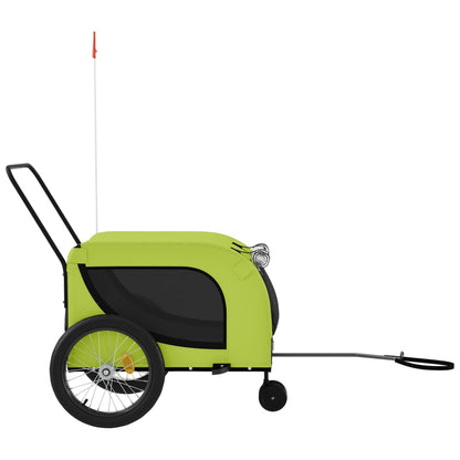 Rimorchio da Bici per Animali Verde e Nero Oxford e Ferro - homemem39