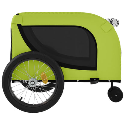 Rimorchio da Bici per Animali Verde e Nero Oxford e Ferro - homemem39