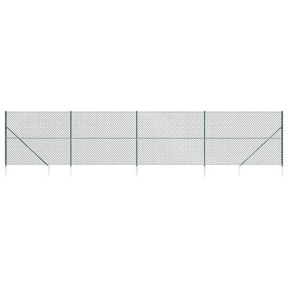 Recinzione a Rete con Picchetti Ancoraggio Verde 1,4x10 m - homemem39