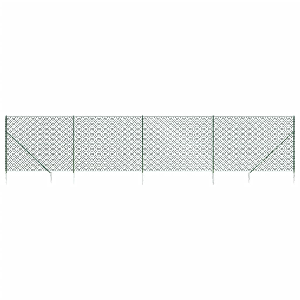 Recinzione a Rete con Picchetti Ancoraggio Verde 1,6x10 m - homemem39