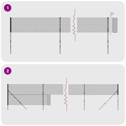Recinzione a Rete con Flangia Antracite 1,4x10 m - homemem39