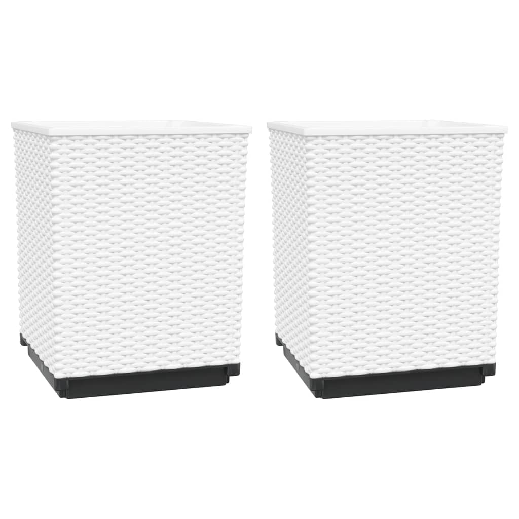 Fioriere 2 pz Bianche 30x30x37 cm in Polipropilene | homemem39