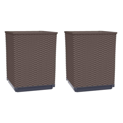 Fioriere 2 pz Marroni 30x30x37 cm in Polipropilene - homemem39