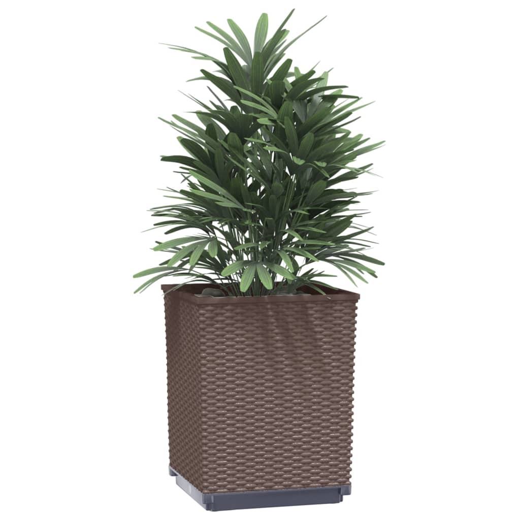 Fioriere 2 pz Marroni 30x30x37 cm in Polipropilene - homemem39