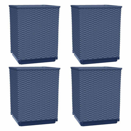 Fioriere 4 pz Grigio Blu 30x30x37 cm in Polipropilene | homemem39