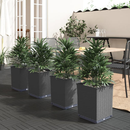 Fioriere 4 pz Nere 30x30x37 cm in Polipropilene | homemem39