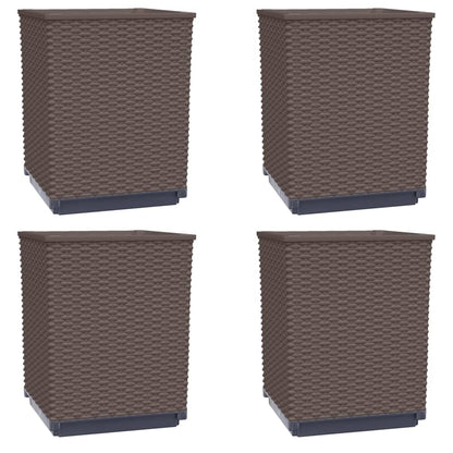 Fioriere 4 pz Marroni 30x30x37 cm in Polipropilene - homemem39