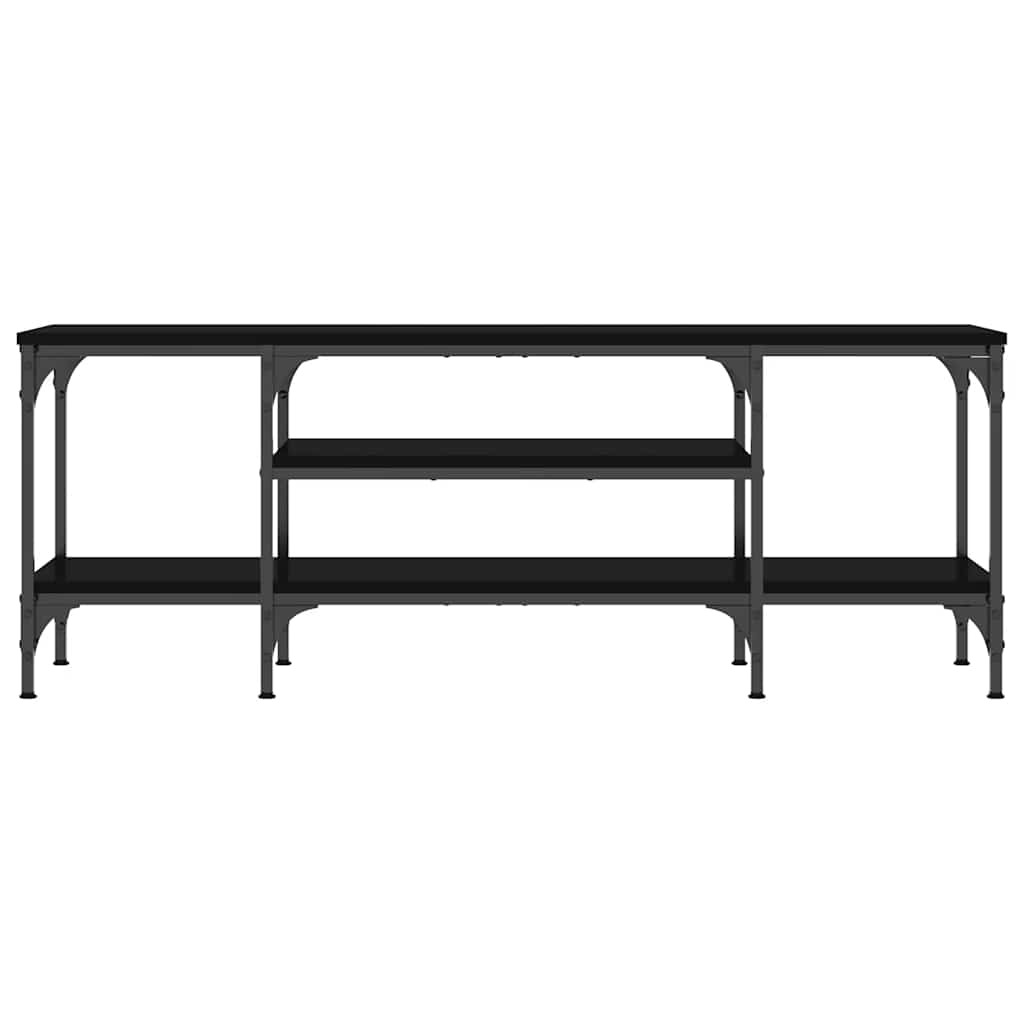 Mobile Porta TV Nero 121x35x45 cm in Legno Multistrato e Ferro