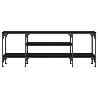 Mobile Porta TV Nero 121x35x45 cm in Legno Multistrato e Ferro