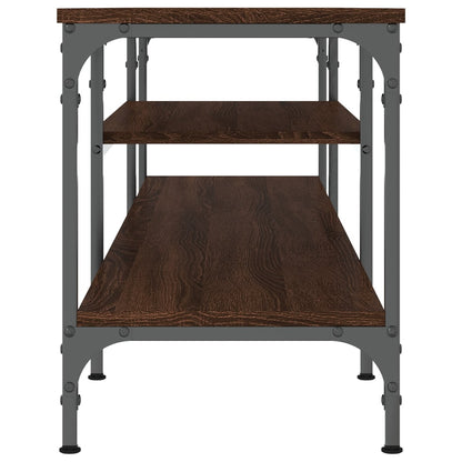 Mobile TV Rovere Marrone 161x35x45 cm Legno Multistrato e Ferro