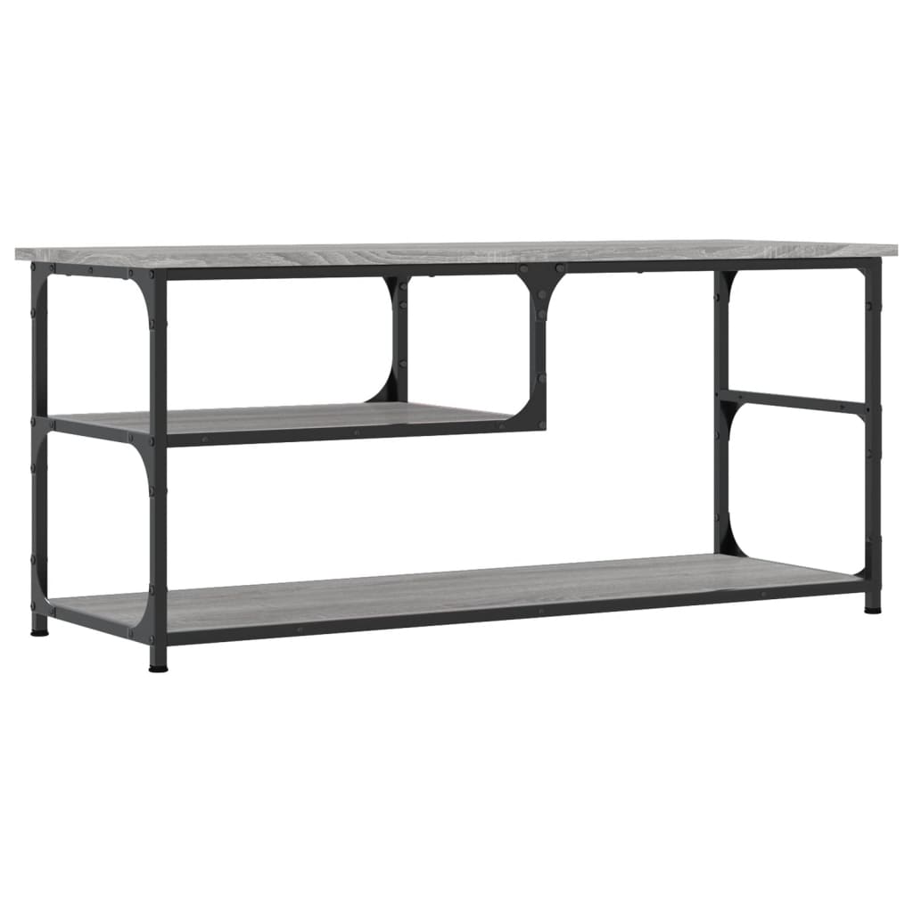 Mobile TV Grigio Sonoma 103x38x46,5cm Legno Multistrato Acciaio - homemem39
