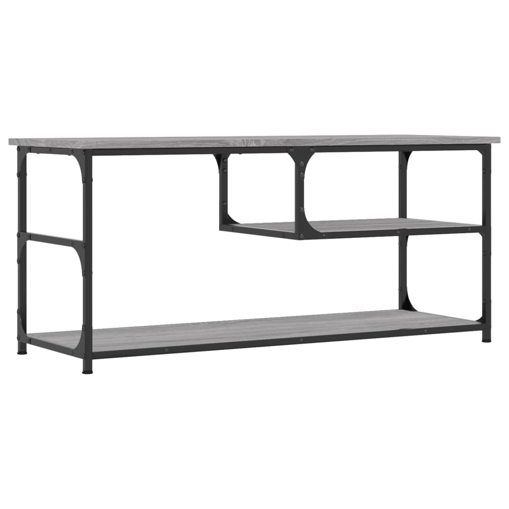 Mobile TV Grigio Sonoma 103x38x46,5cm Legno Multistrato Acciaio - homemem39