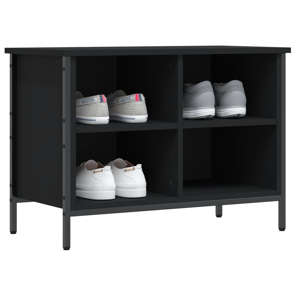 Scarpiera Nera 69x35x50 cm in Legno Multistrato - homemem39