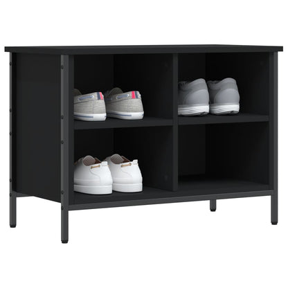 Scarpiera Nera 69x35x50 cm in Legno Multistrato - homemem39