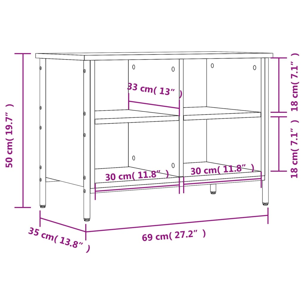 Scarpiera Nera 69x35x50 cm in Legno Multistrato - homemem39